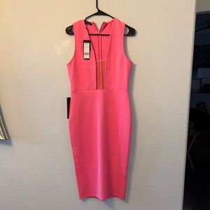 Elegant Pink Sleeveless Dress